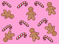 Candy Cane And Gingerbread Man