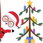 Santa And Candle Tree