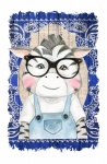 Zebra Cartoon Wearing Glasses