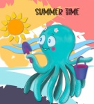 Summer Octopus Poster