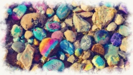 Painted Love Rocks Background