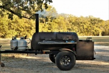 Mobile Barbeque Smoker In Use