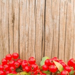 Red Berries On Wooden Background