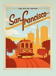 San Francisco Travel Poster Trolly