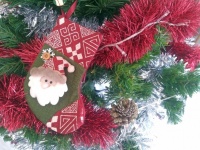 Santa Claus Stocking In Xmas Tree