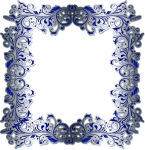 Silver And Blue Frame Border