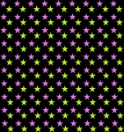 Stars Black Green Pink