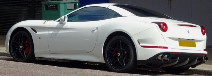 White Ferrari Car Rear Side