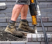 Worker Using A Jackhammer