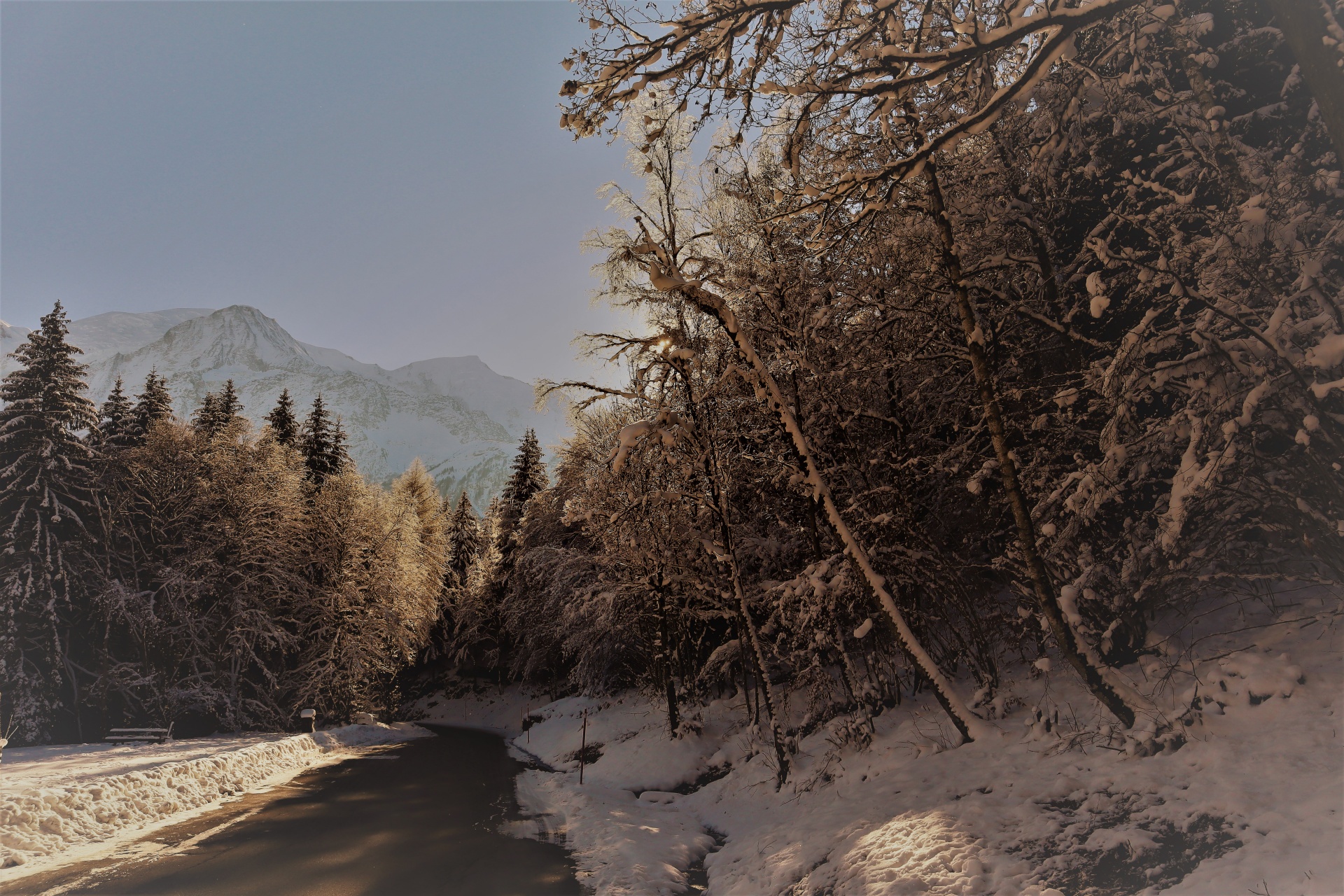 Beautiful winter landscape, Chamonix, France