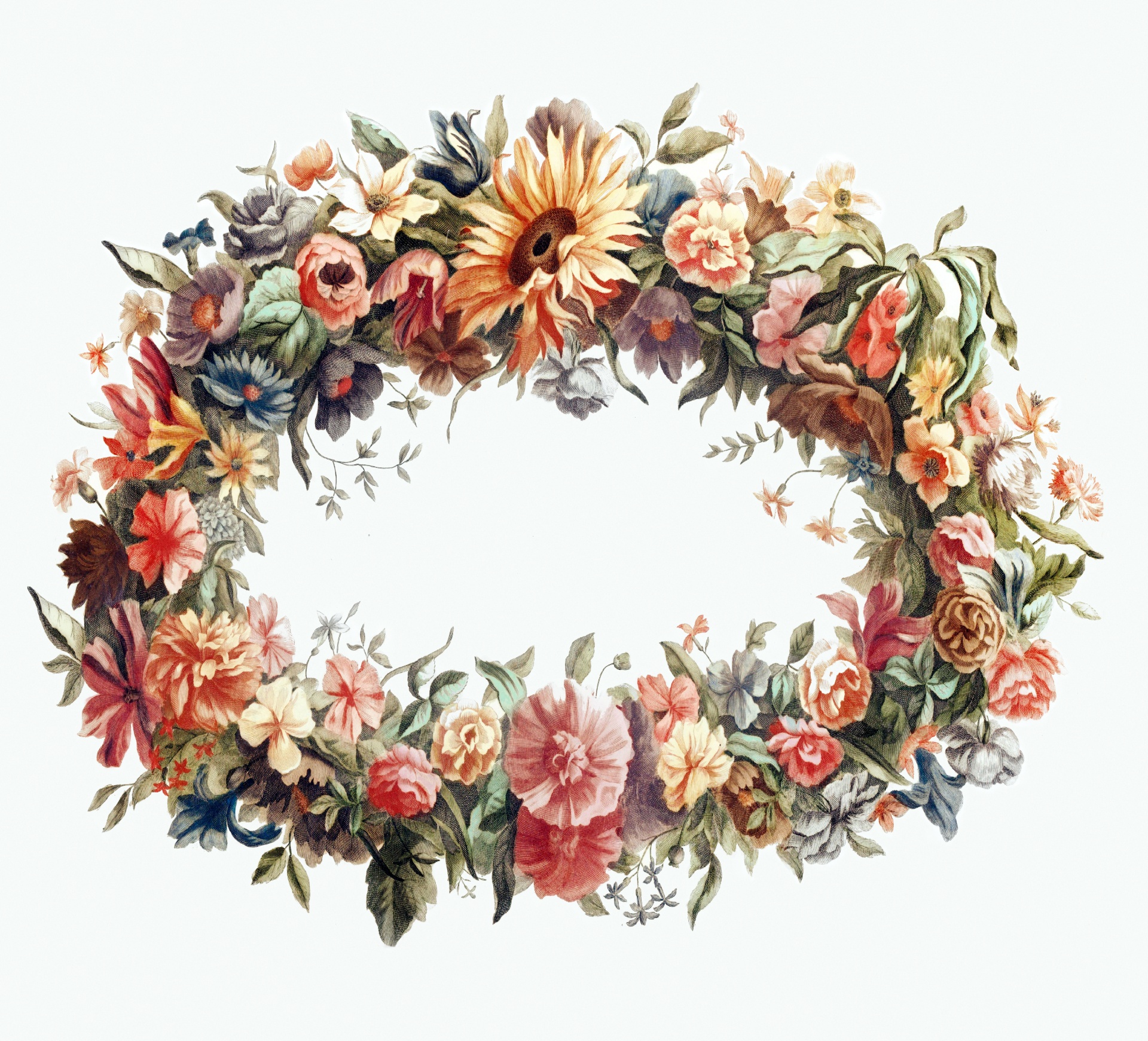 Flowers Wreath Vintage Frame