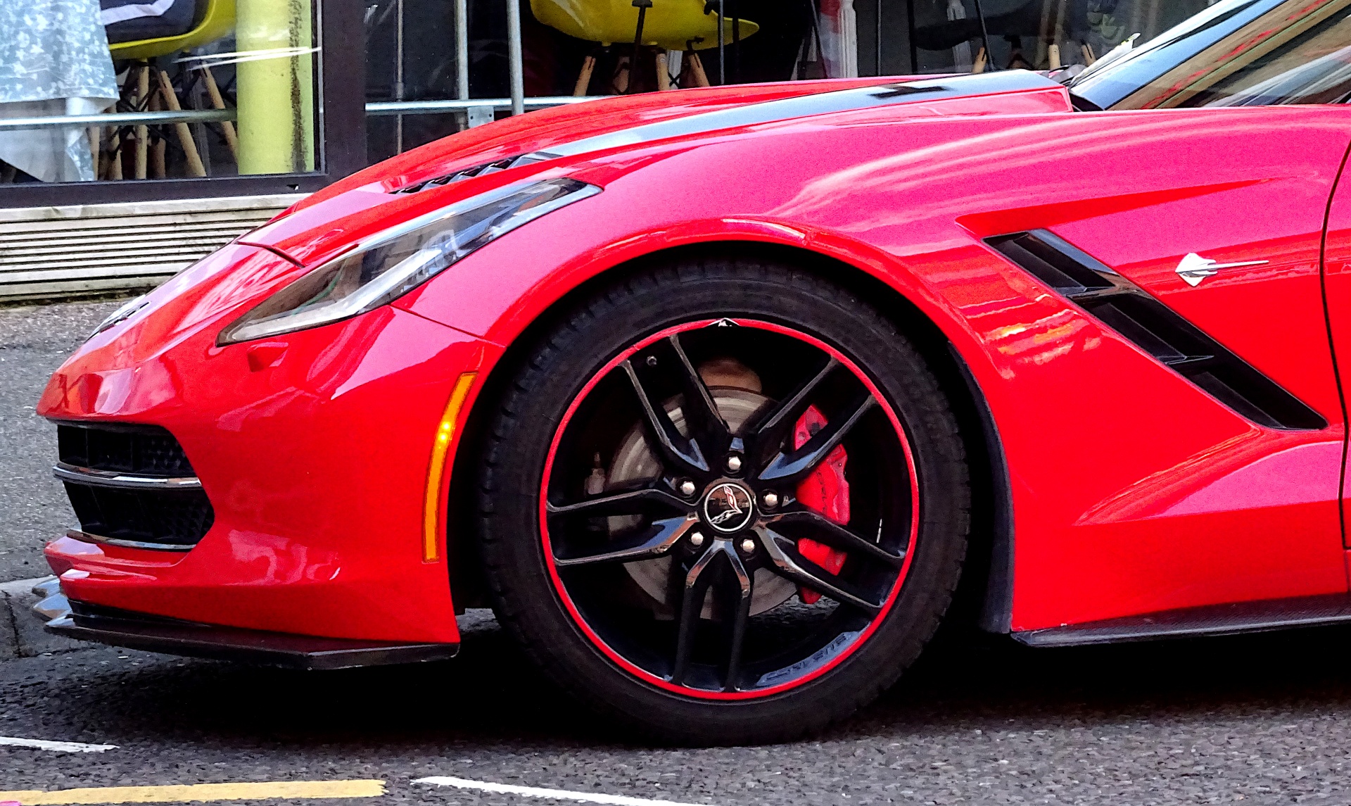 Red Chevrolet Corvette Front Wheel