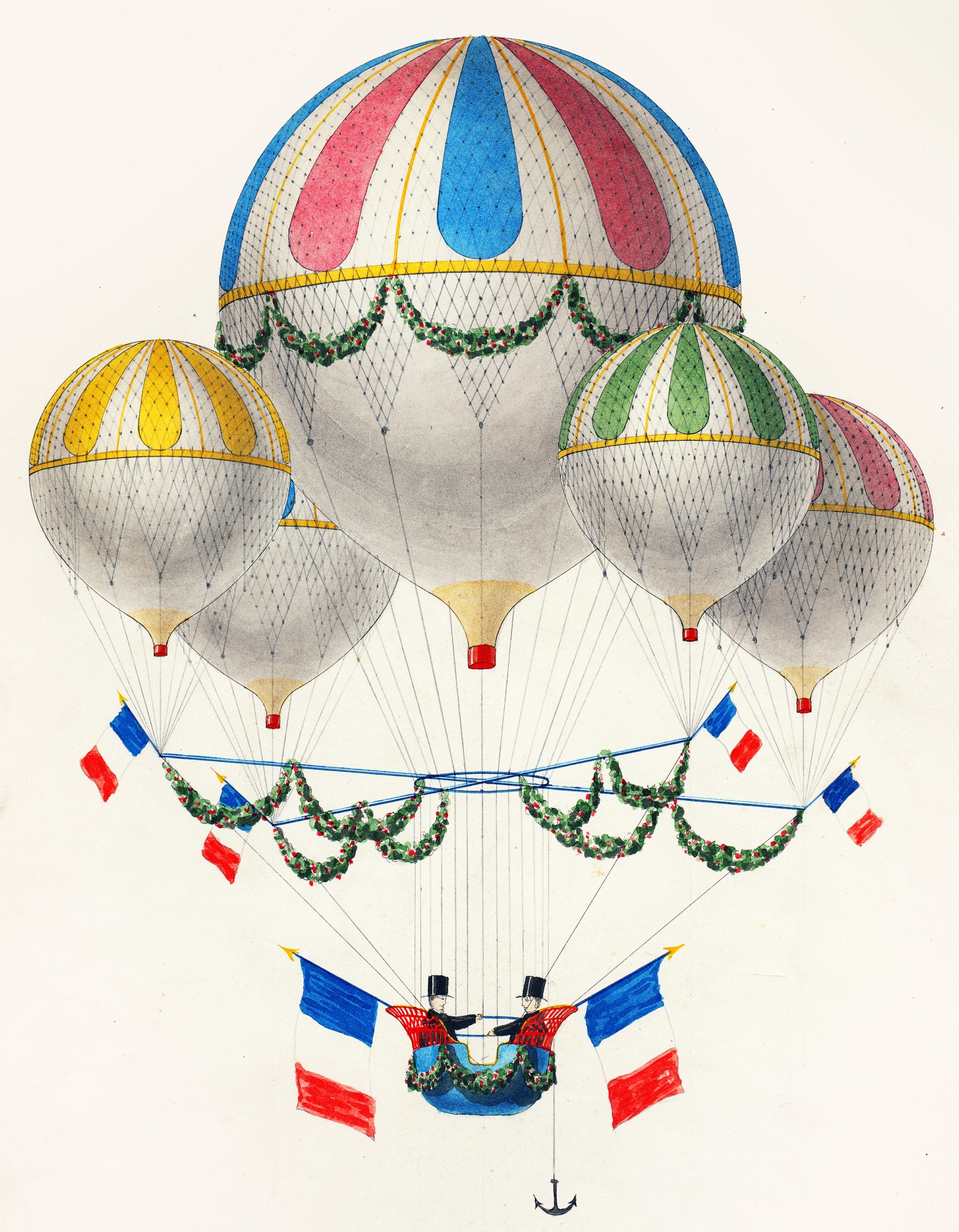 Hot air balloon balloon flying aviation vintage illustration vintage old