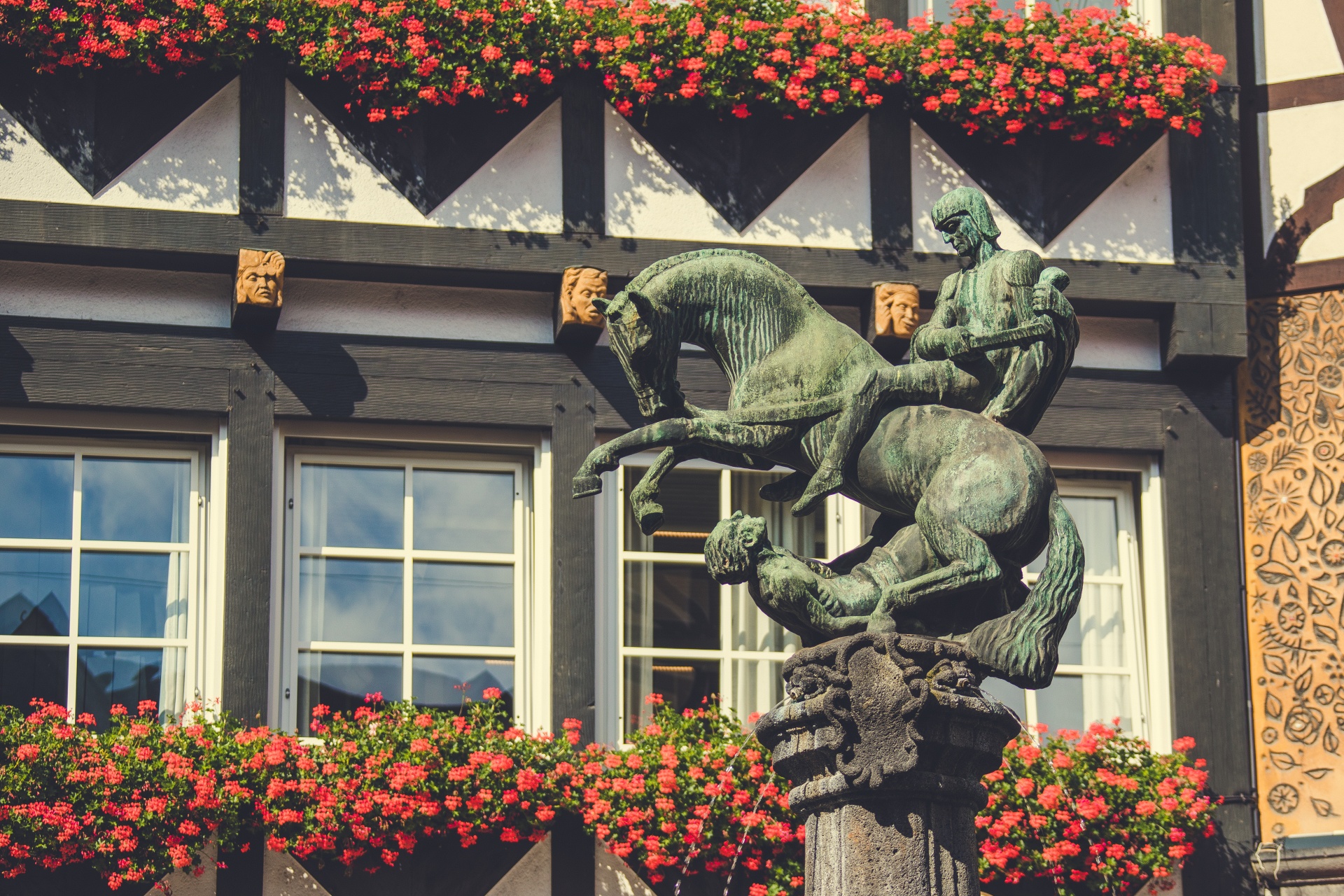 Horse And Rider Statue