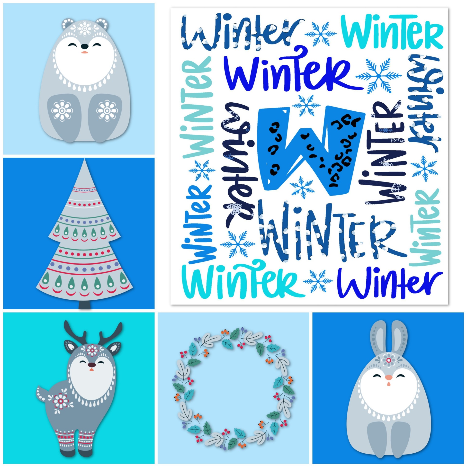 Winter Collage Poster