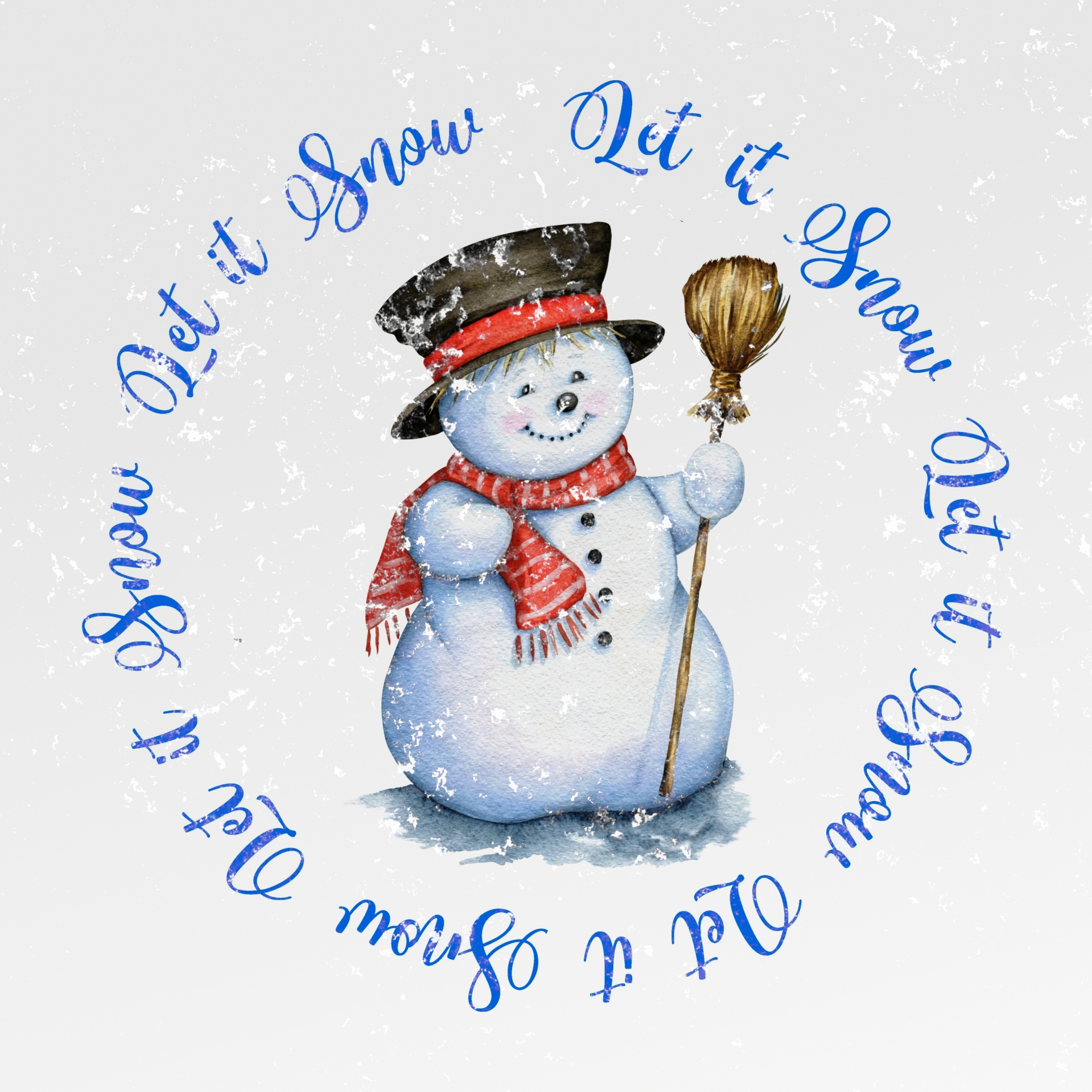 Let It Snow Snowman Poster