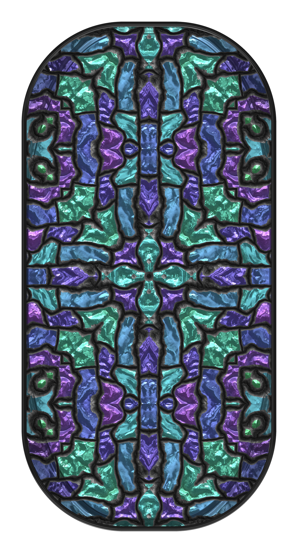 Stained glass window Tiffany lead glazing colorful with transparent background