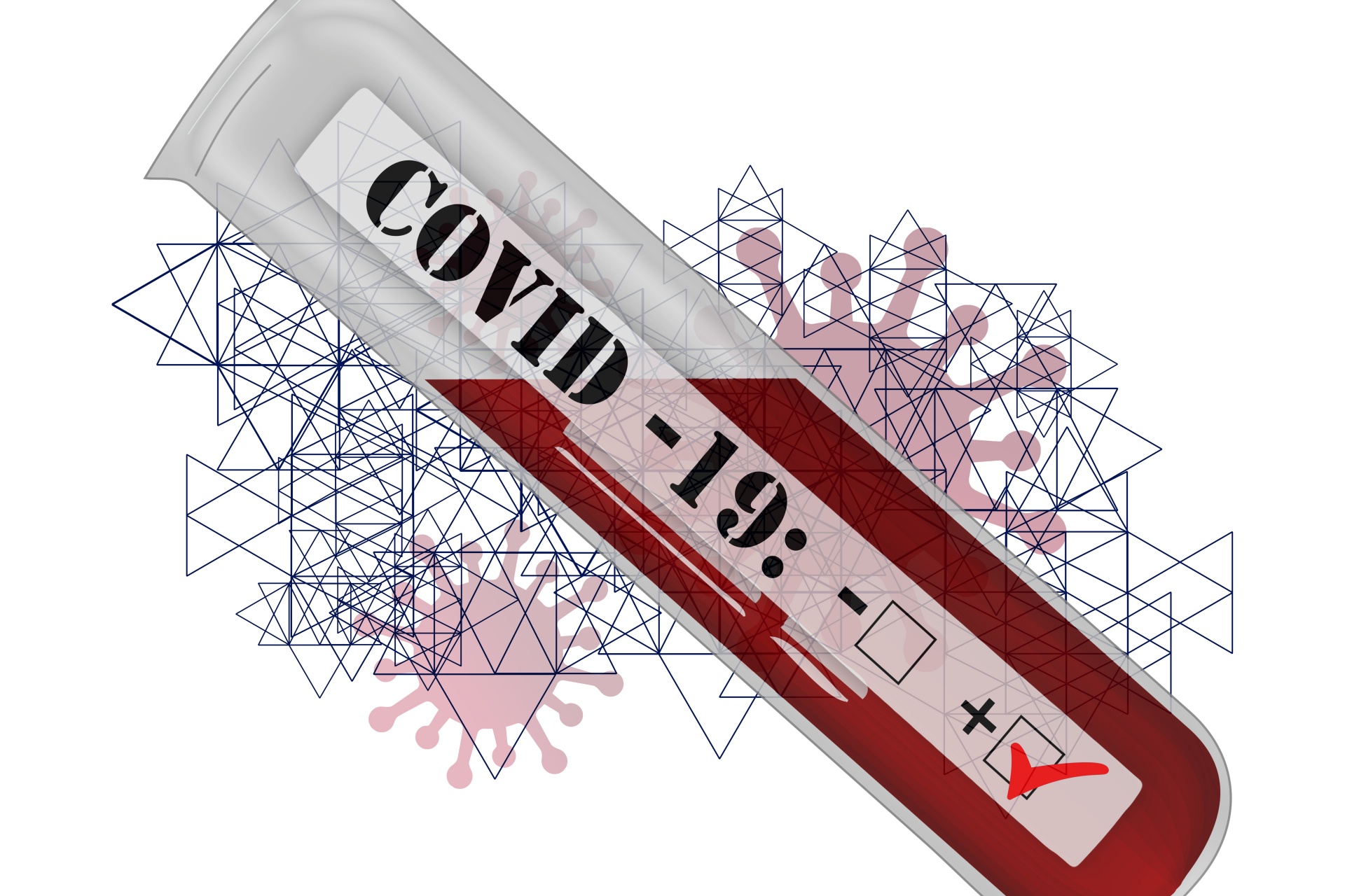 Corona test tube with the label Covid-19 positive