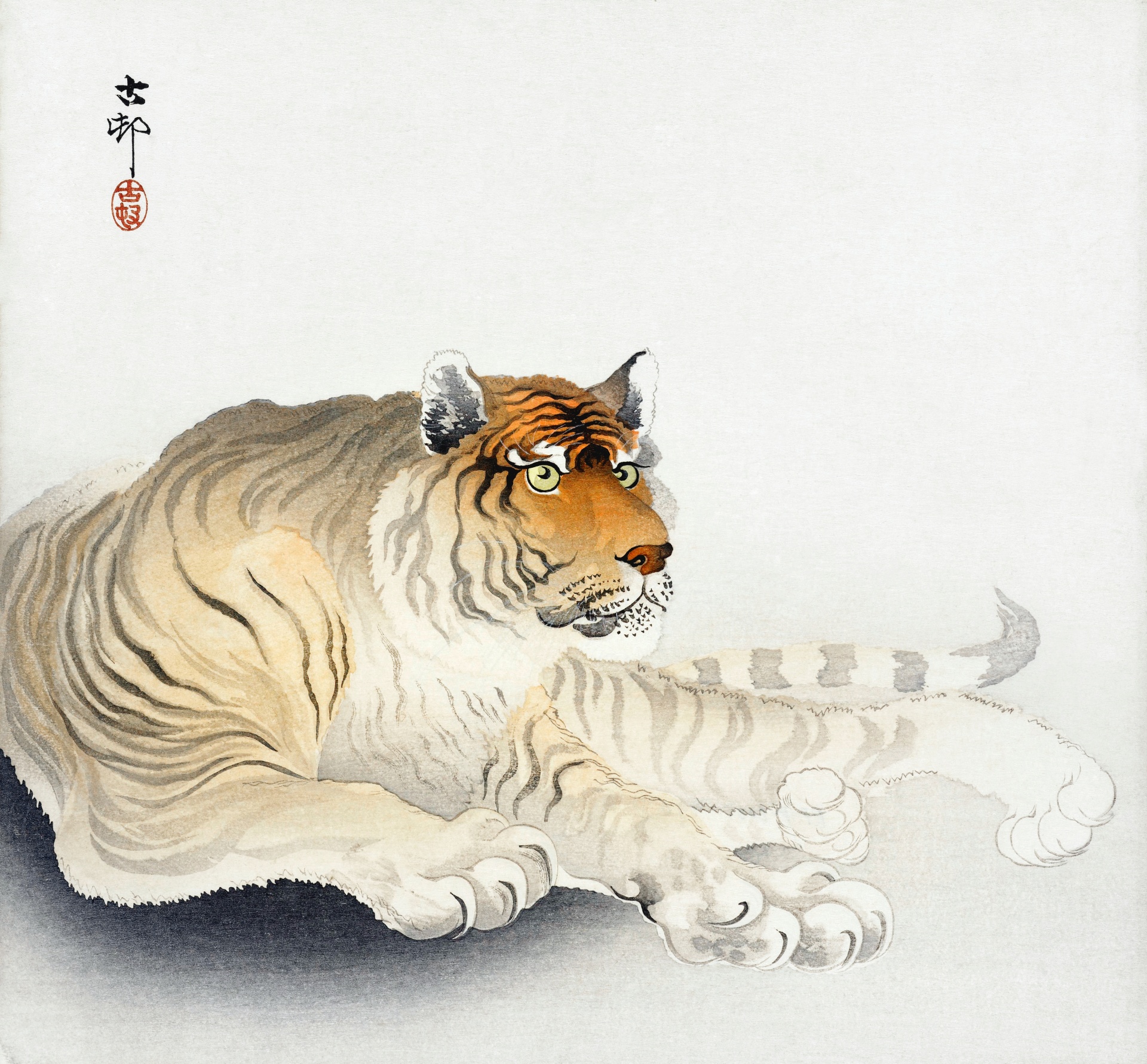 Tiger Chinese Painting Old