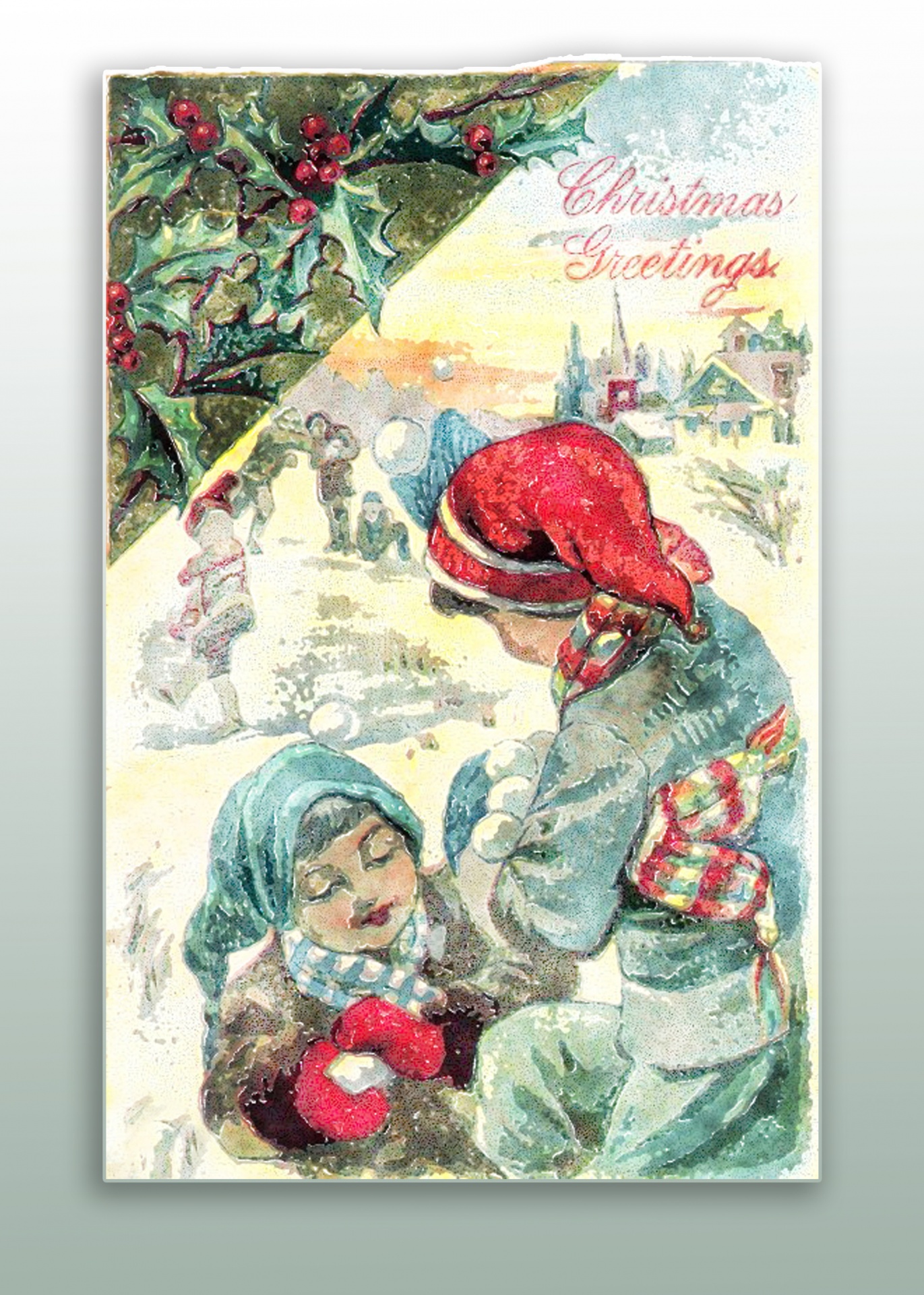 Vintage Childrens Christmas Card Free Stock Photo Public Domain Pictures