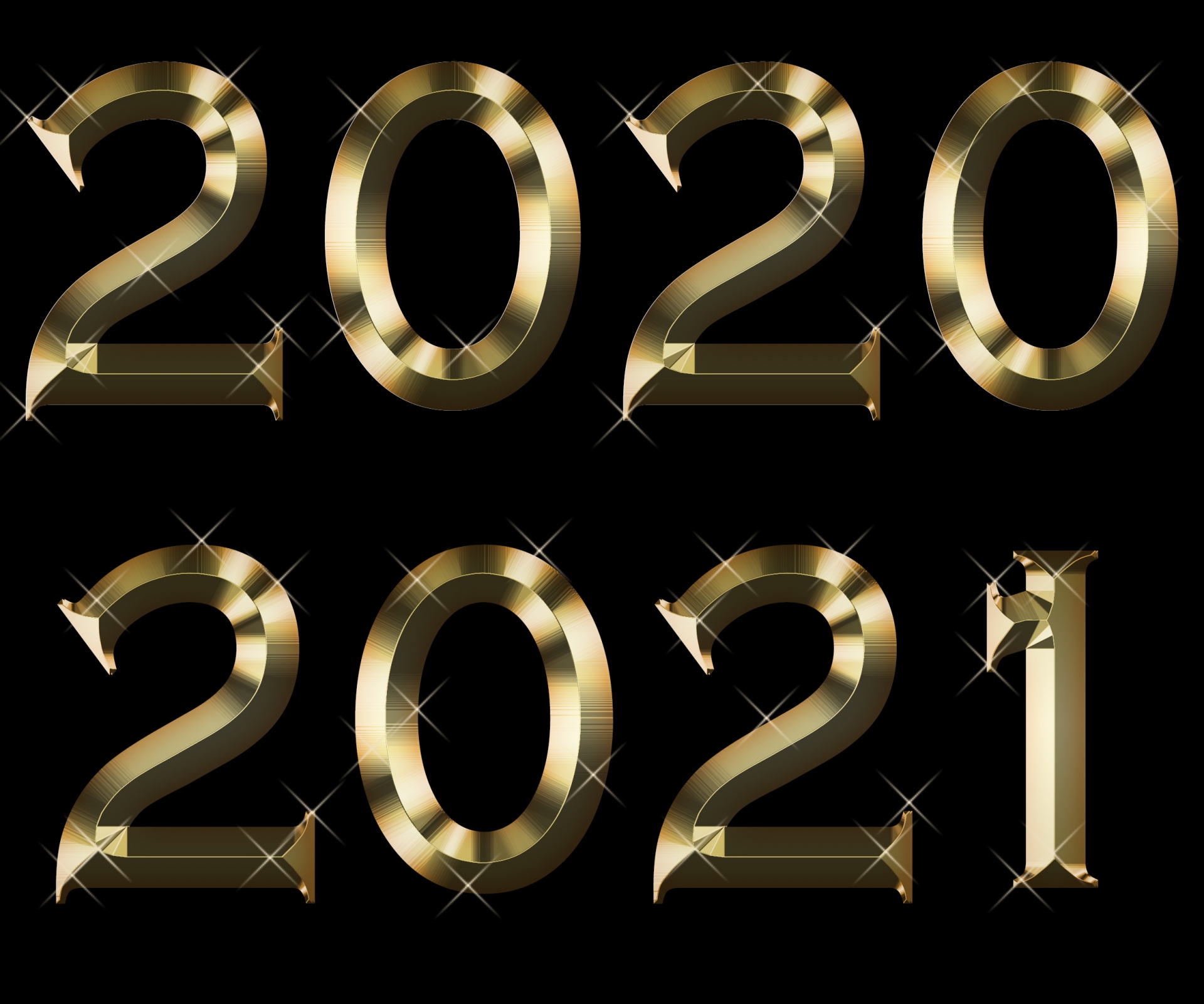 Year 2020 And 2021 In Gold Free Stock Photo - Public Domain Pictures