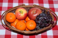 Basket Of Fruit On Table