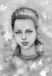 Black And White Female Portrait