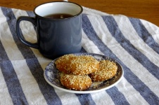 Blue Coffee Mug And Cookies