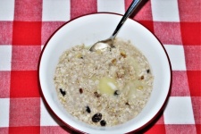 Bowl Of Oatmeal On Table
