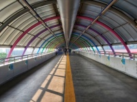 Colorful Bridge To Train Station