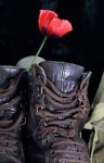 Combat Boots With Red Poppy