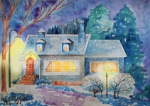 Cottage In Winter