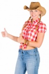 Country Girl With Thumbs Up