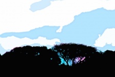 Cutout Image Of Silhouetted Trees