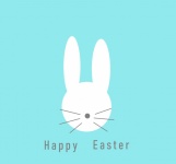 Easter Bunny On Blue Background