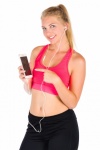 Fit Woman Listening To Music