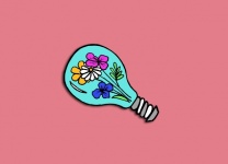 Flowers In A Light Bulb