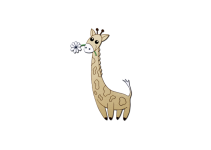 Giraffe With Flower