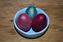 Glitter Easter Eggs In Bowl