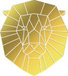 Gold Foil Geometric Lion Silhouette