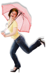 Happy Umbrella Woman