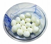 Hard Boiled Eggs In Glass Bowl