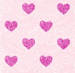 Hearts Vintage Flowers Pattern