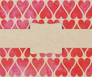 Hearts Vintage Background Label