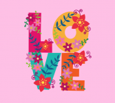 Floral Love Text