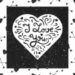 Black And White Valentine Card