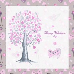 Valentine Tree And Hearts