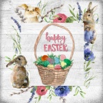 Easter Bunny Wreath Poster