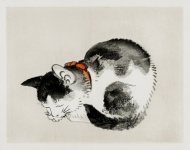 Cat Art Painting Vintage