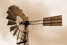 Mechanical Windmill In Sepia